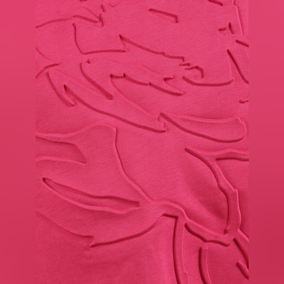 Ted Baker Hot Pink rose floral oversized Tee T-shirt 1 small textured casual - Picture 5 of 14